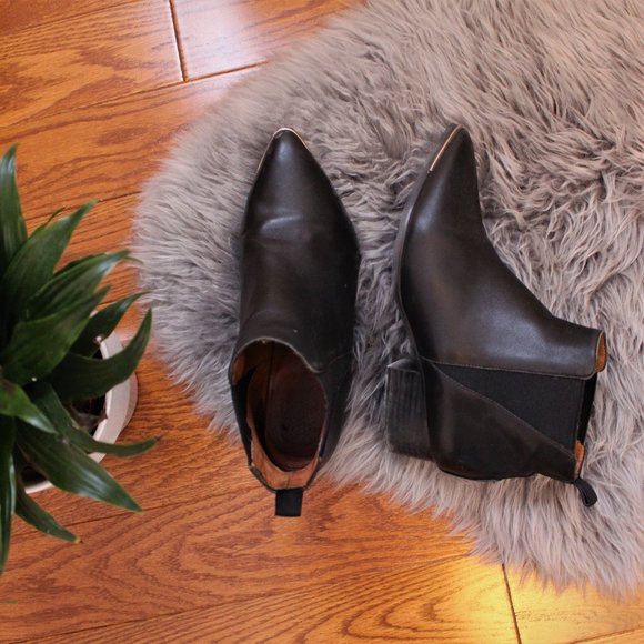 Jeffrey Campbell Black Leather Ankle Boots - Picture 2 of 8